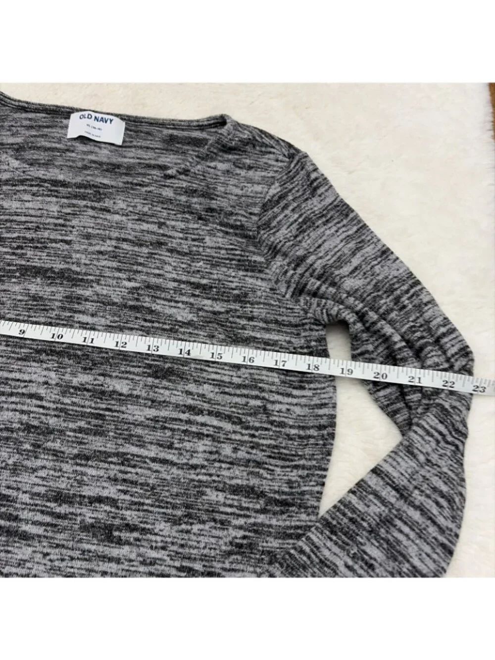 Old Navy Girls Static Gray Long Sleeve Lounge Tee XL 14/16